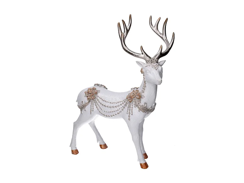 Renna resina bianco cm 30,5x16h42,5