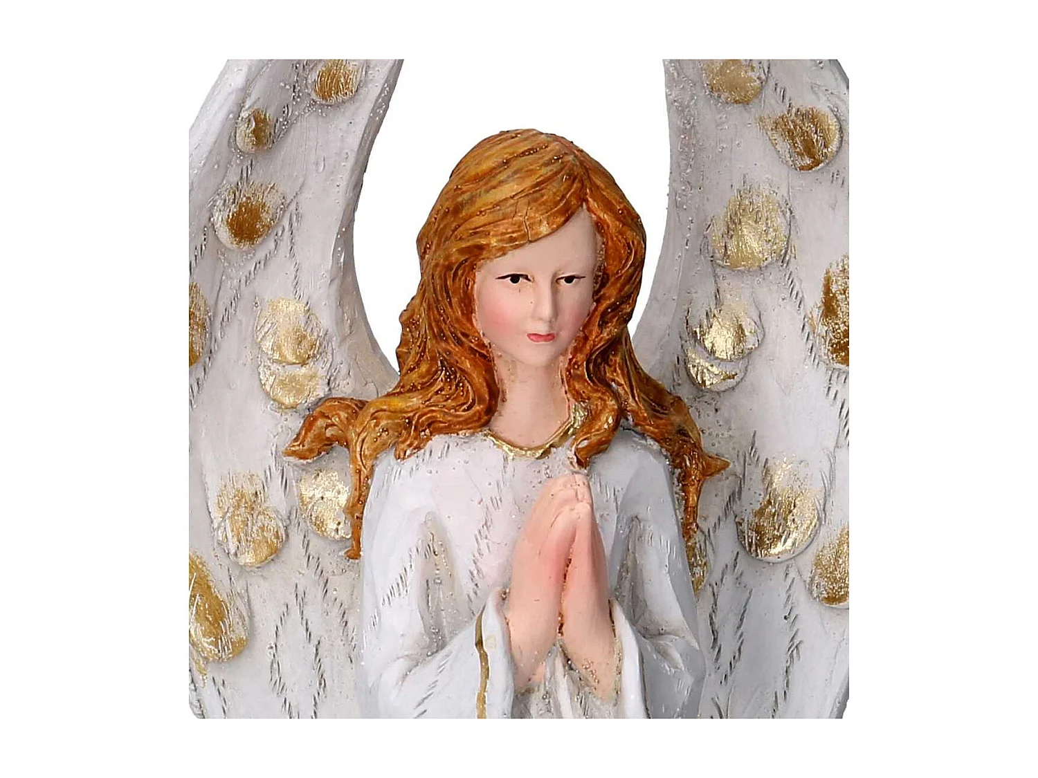 Angelo resina oro con led cm 14,5x14,5h31