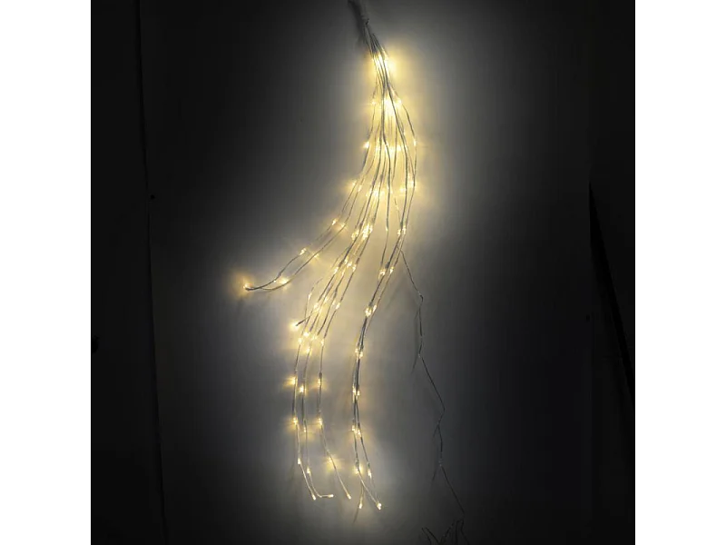 Luce rami 144 led bianco caldo cm 40xh120x2 al.fissa filo bianco uso esterno