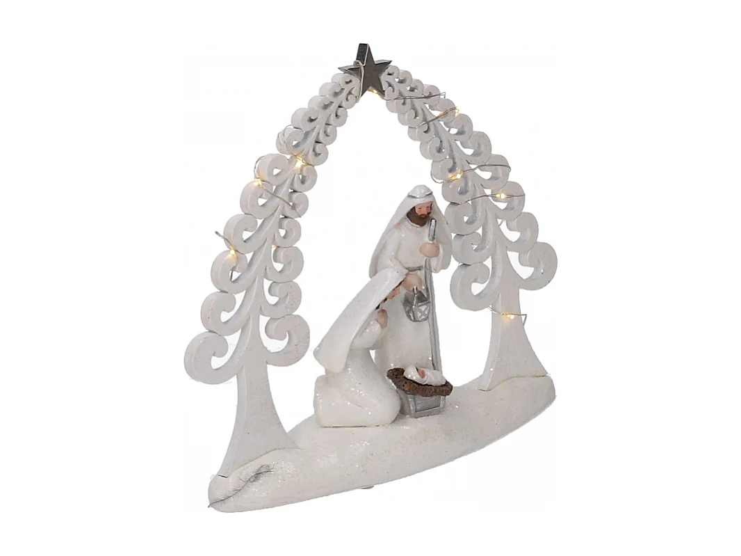 Nativita' resina bianco con led cm 20x5,5h17