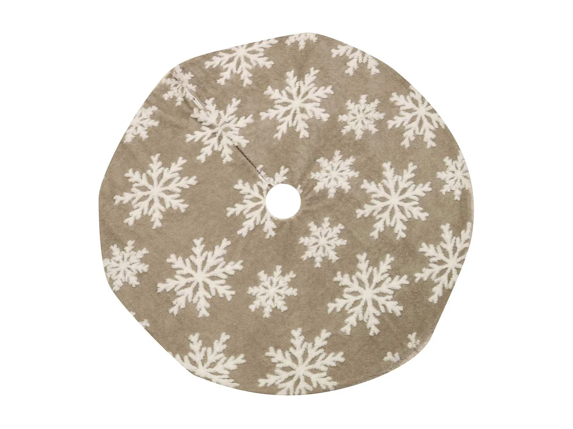 Copribase tessuto albero fiocchi di neve beige cm ø107h1