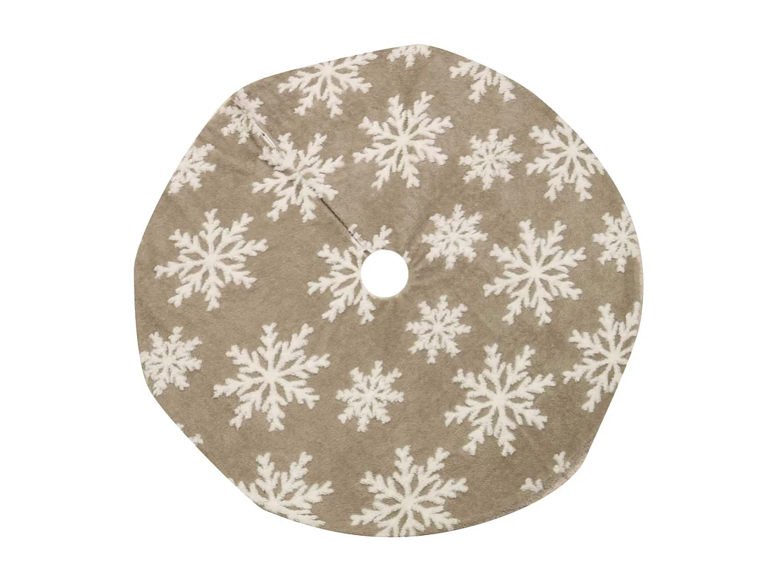 Copribase tessuto albero fiocchi di neve beige cm ø107h1