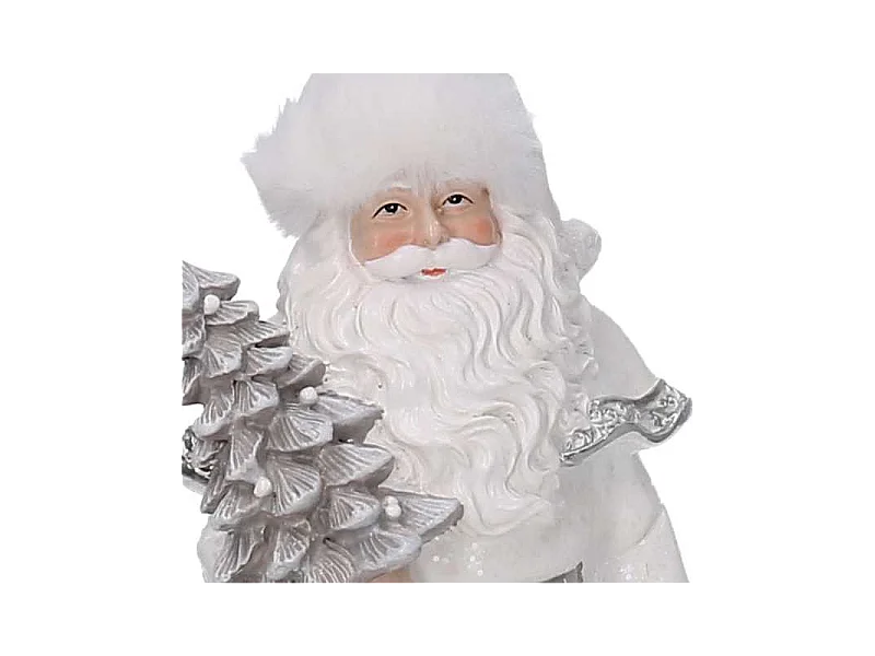 Babbo natale resina bianco cm 14x12h23