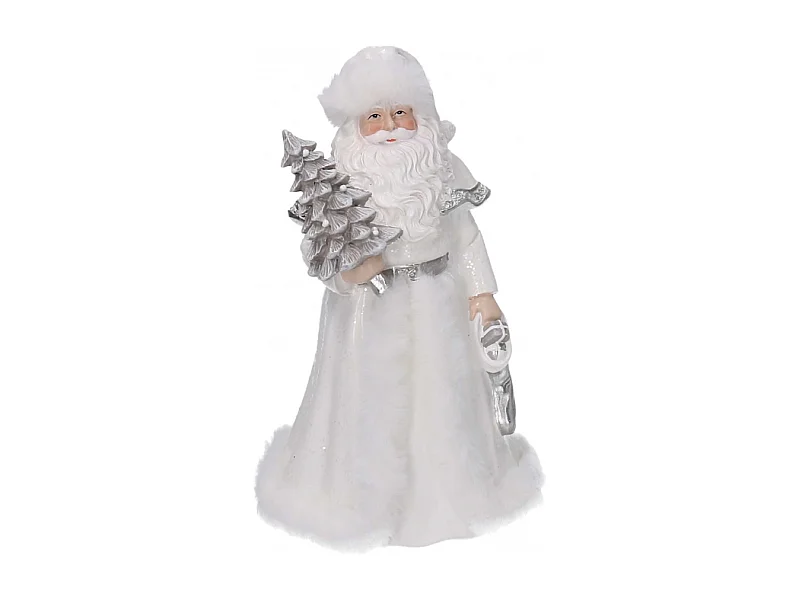 Babbo natale resina bianco cm 14x12h23