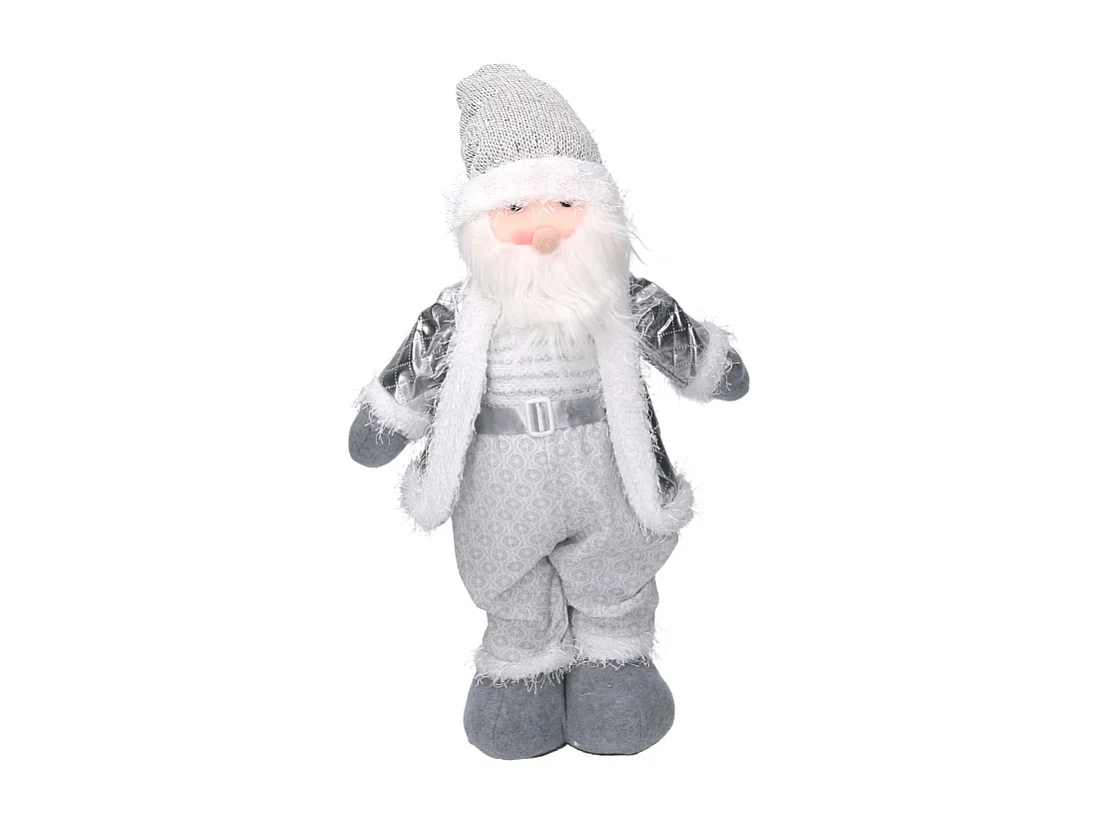 Babbo natale tessuto bianco grigio cm 29x10h48