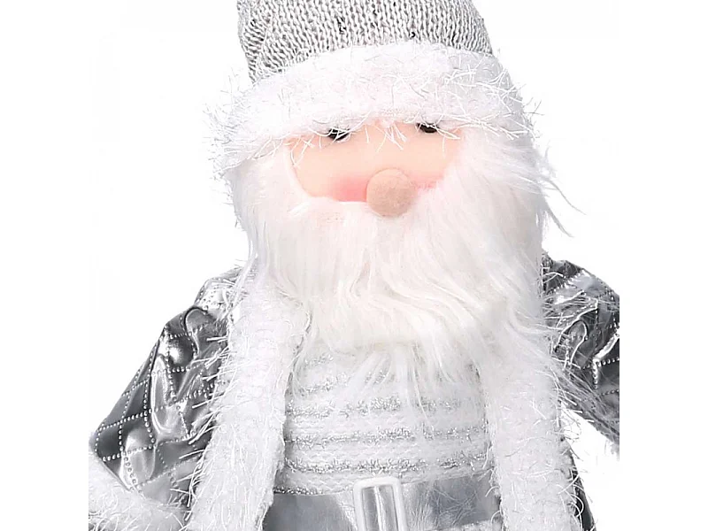 Babbo natale tessuto bianco grigio cm 29x10h48