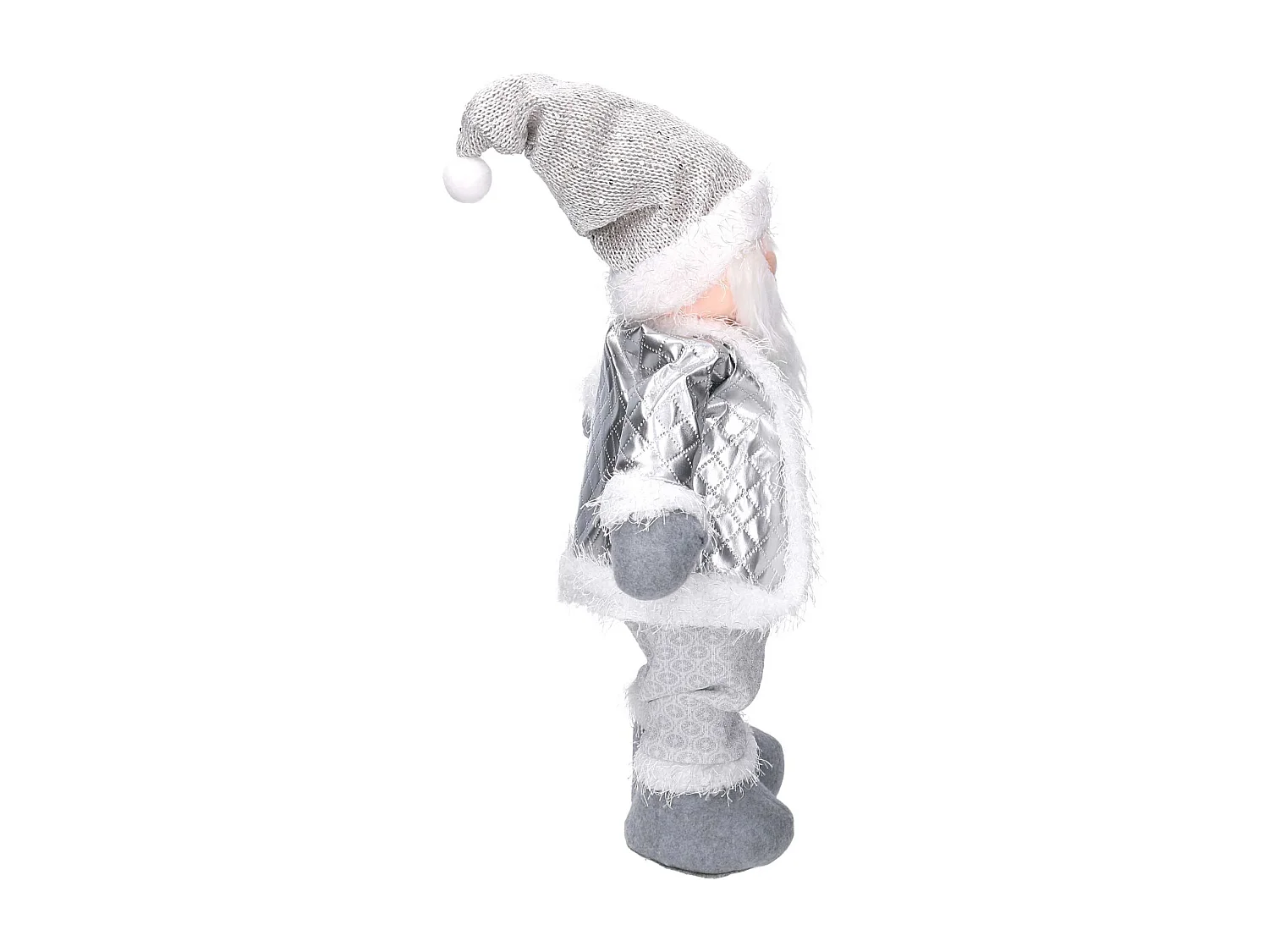 Babbo natale tessuto bianco grigio cm 29x10h48