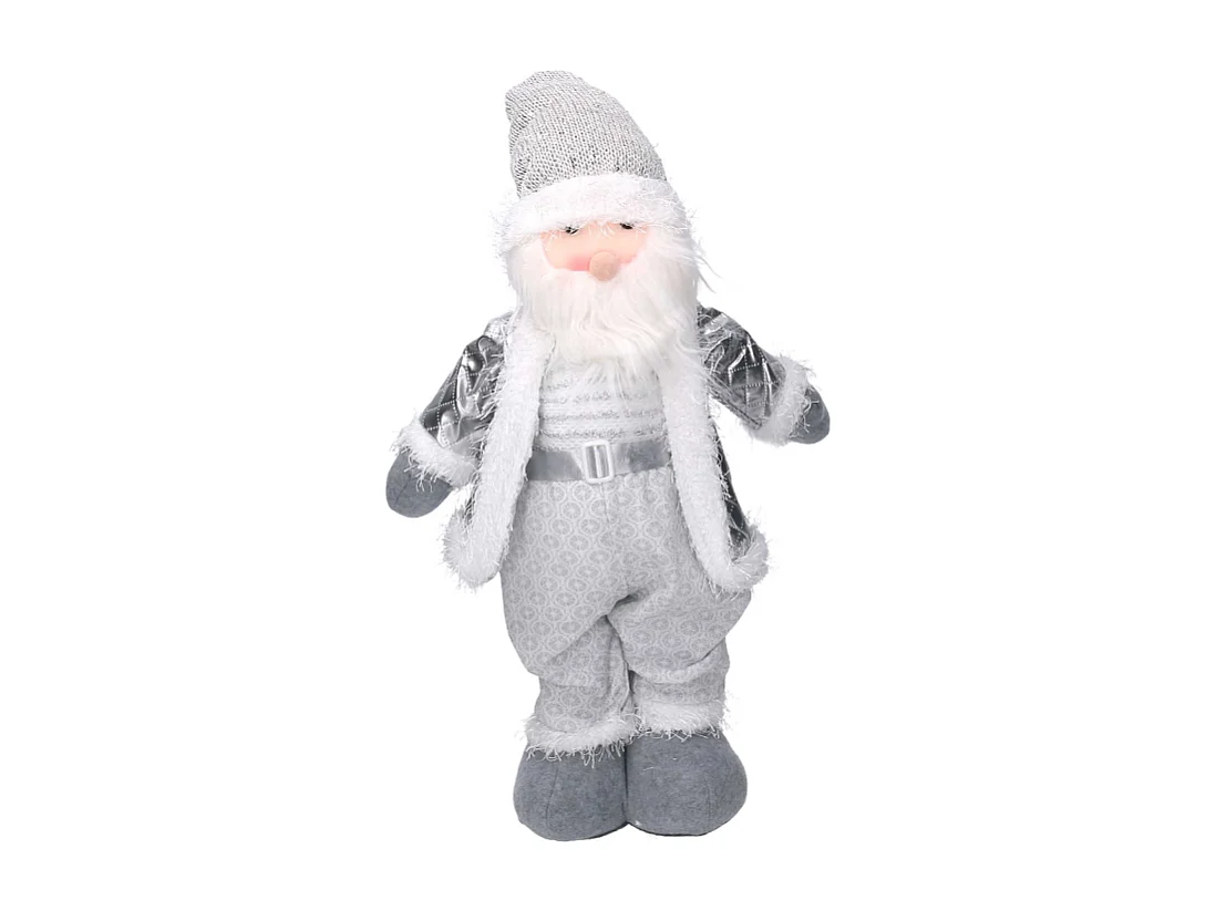 Babbo natale tessuto bianco grigio cm 29x10h48