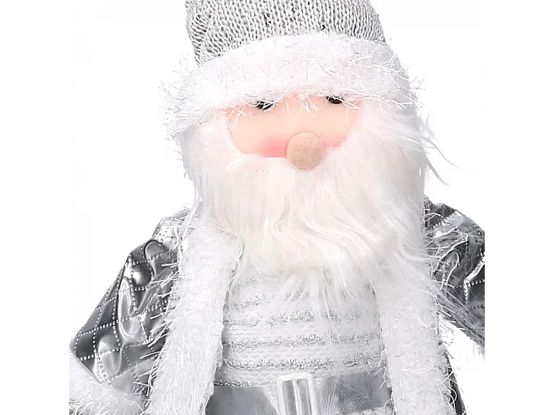 Babbo natale tessuto bianco grigio cm 29x10h48