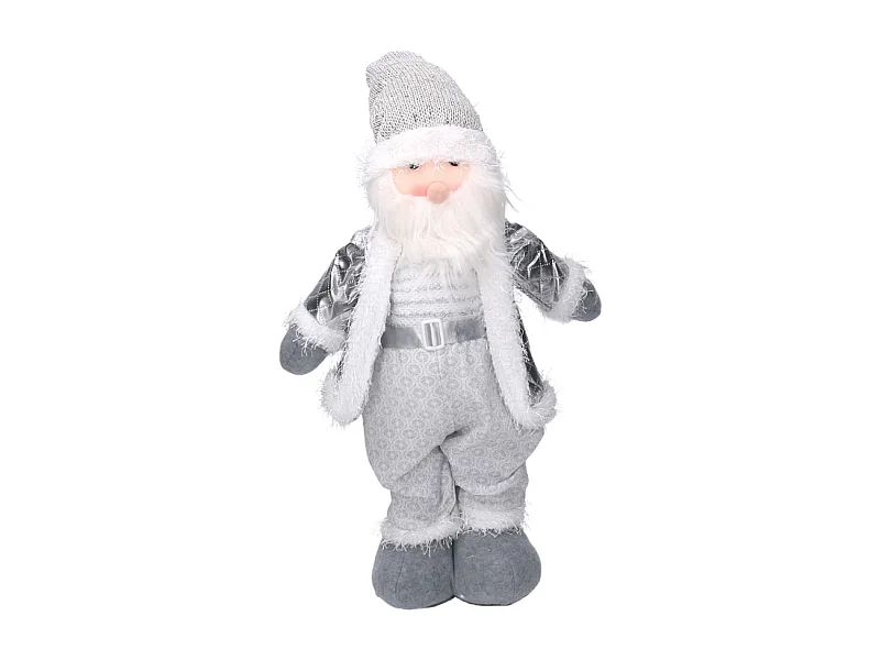 Babbo natale tessuto bianco grigio cm 29x10h48