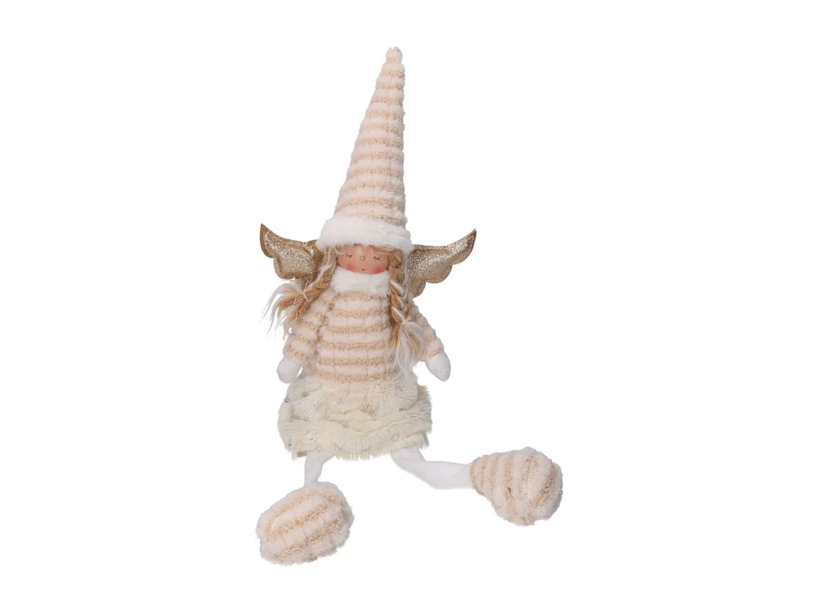 Angelo tessuto bianco oro cm 20x10h52