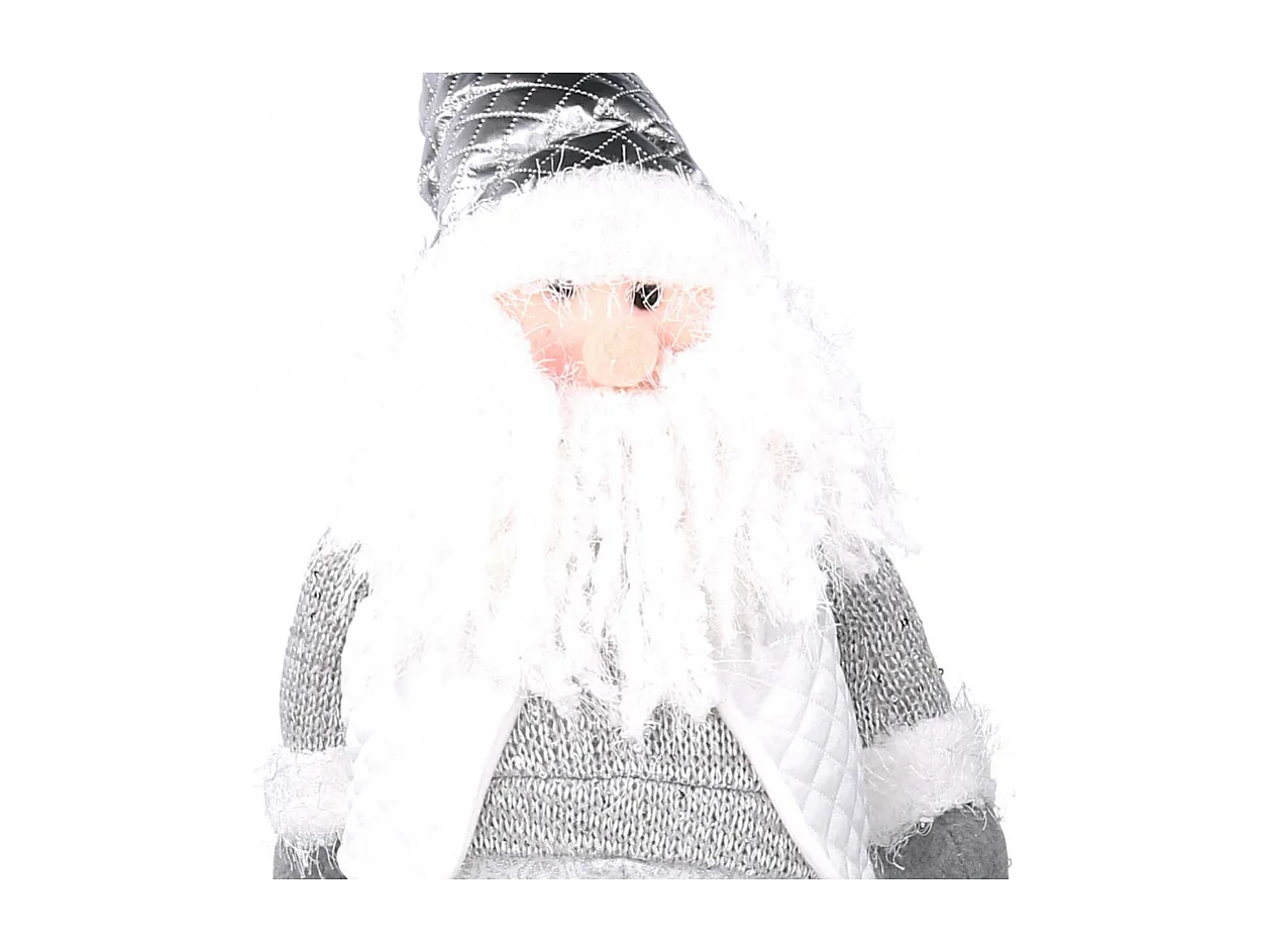Babbo natale tessuto bianco con gambe telescopiche grigio cm 29x11h58/96