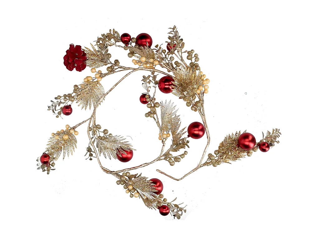 Festone plastica sfere rosso cm 125