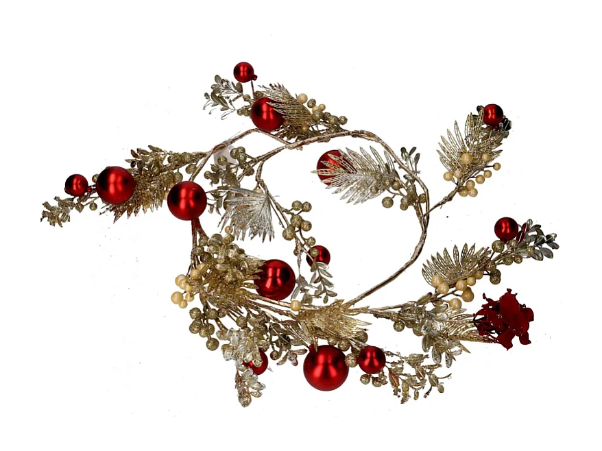 Festone plastica sfere rosso cm 125