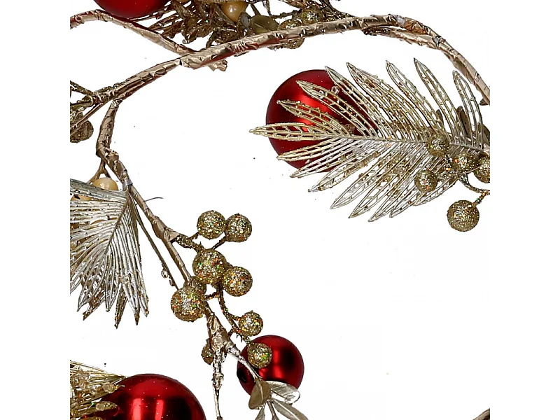 Festone plastica sfere rosso cm 125