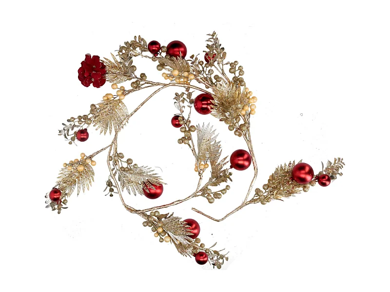 Festone plastica sfere rosso cm 125