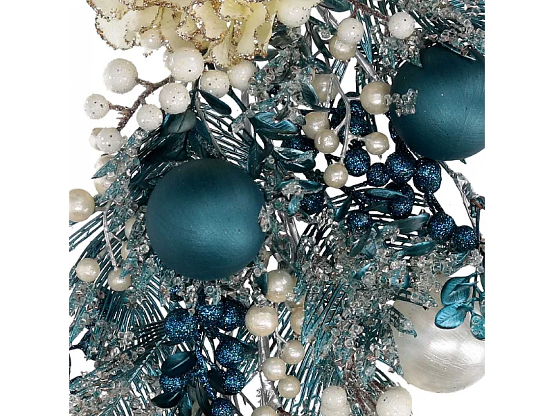 Festone plastica sfere bianco e blu cm 55