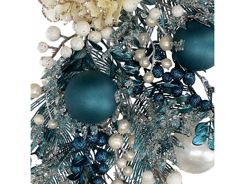 Festone plastica sfere bianco e blu cm 55