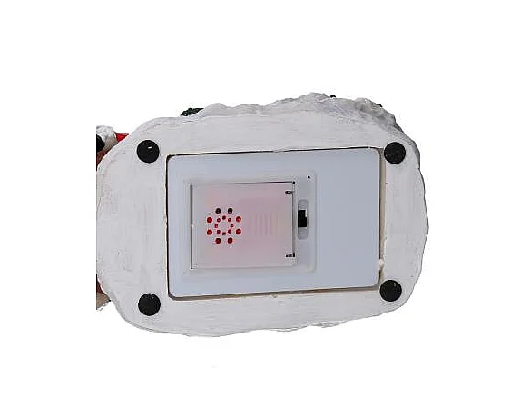 Palla di vetro led resina babbo natale slitta con musica cm 19,5x12,5h18