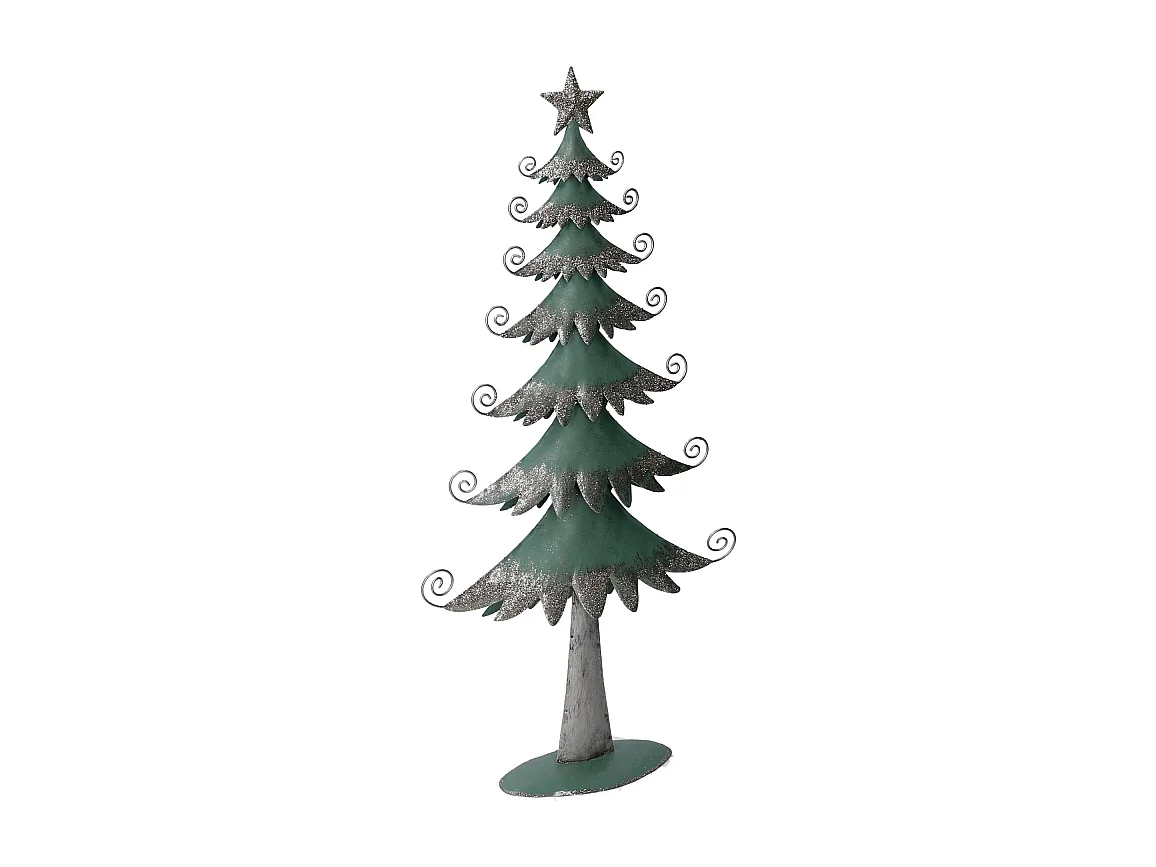 Albero metallo argento e verde salvia cm 26x7,5h51,2