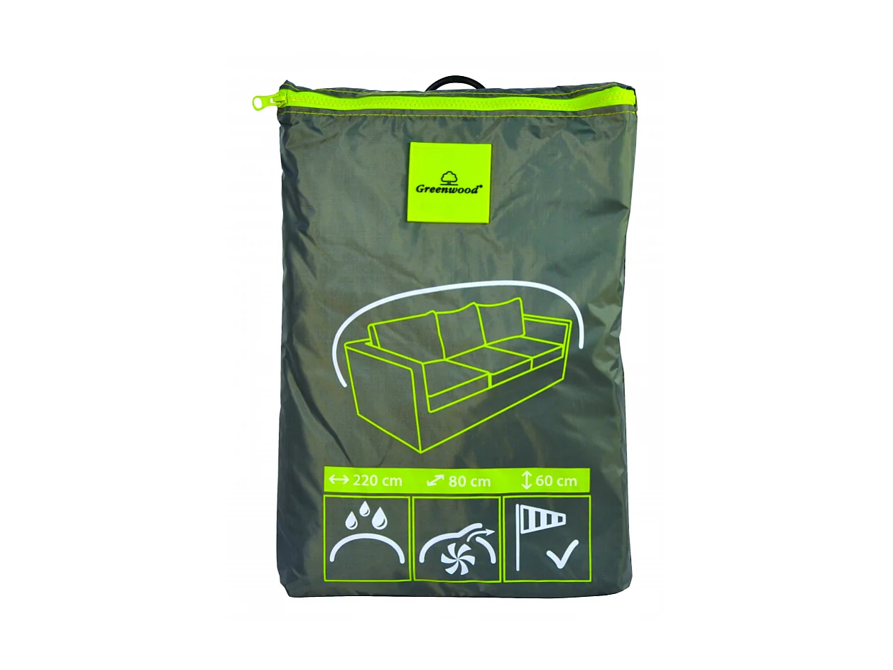 Funda impermeable 220x80x60 cm sofá de 3 plazas jardín exterior CVD2