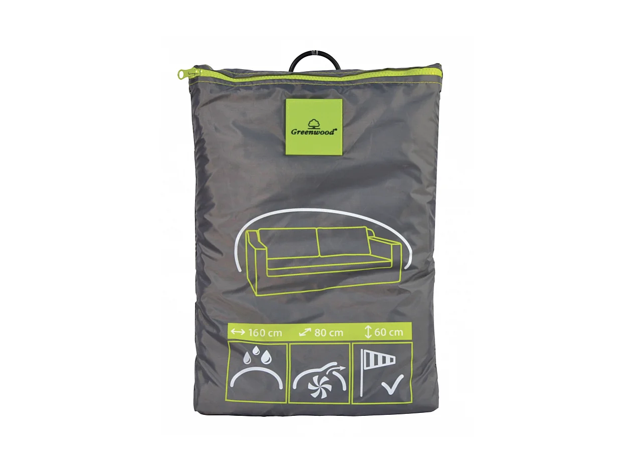 Funda de sofá de 2 plazas exterior jardín 160x80x60 cm impermeable CVD1