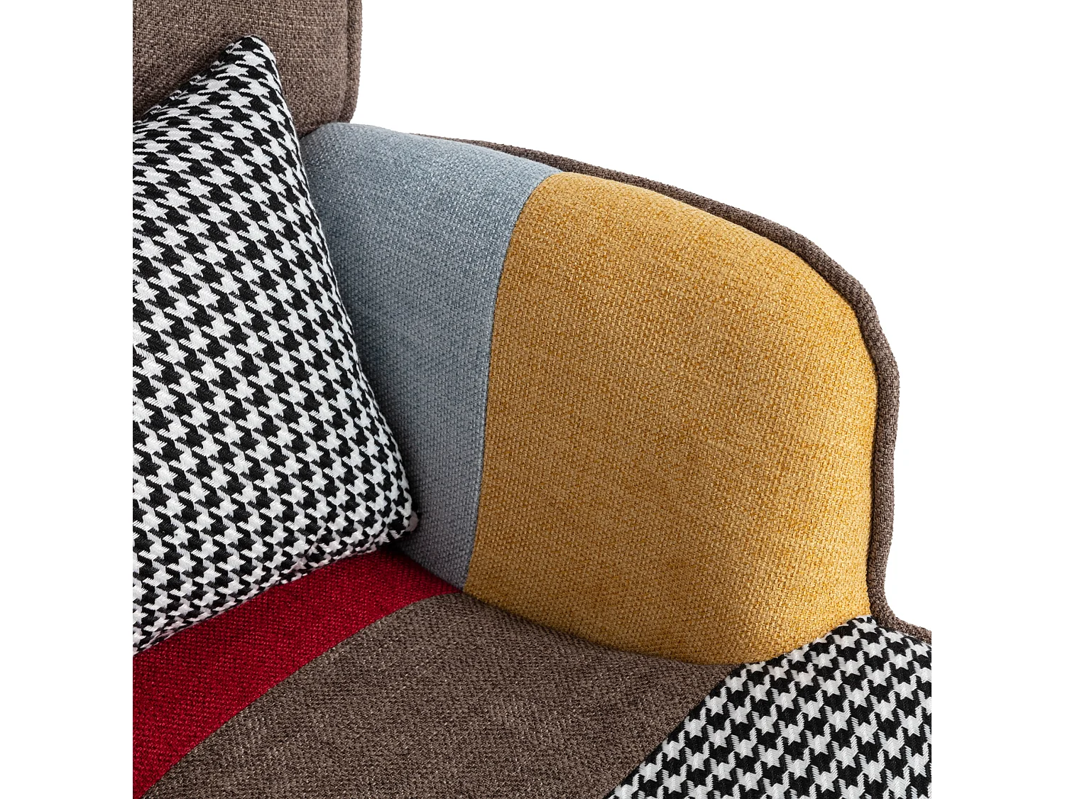 Chaise longue com apoio para os pés - 69 x 51 x 95,5 cm - com encosto e almofada - Multicolorido