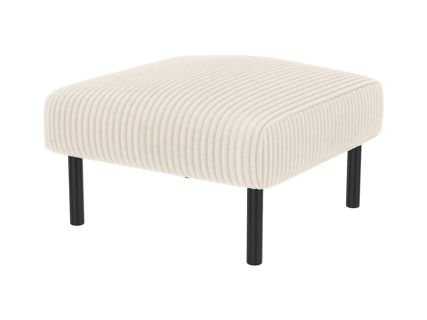 Ensemble Canapé 3 places - 120 x 75 x 79 cm - avec repose-pieds + canapé 2 places + fauteuil - Velours - beige