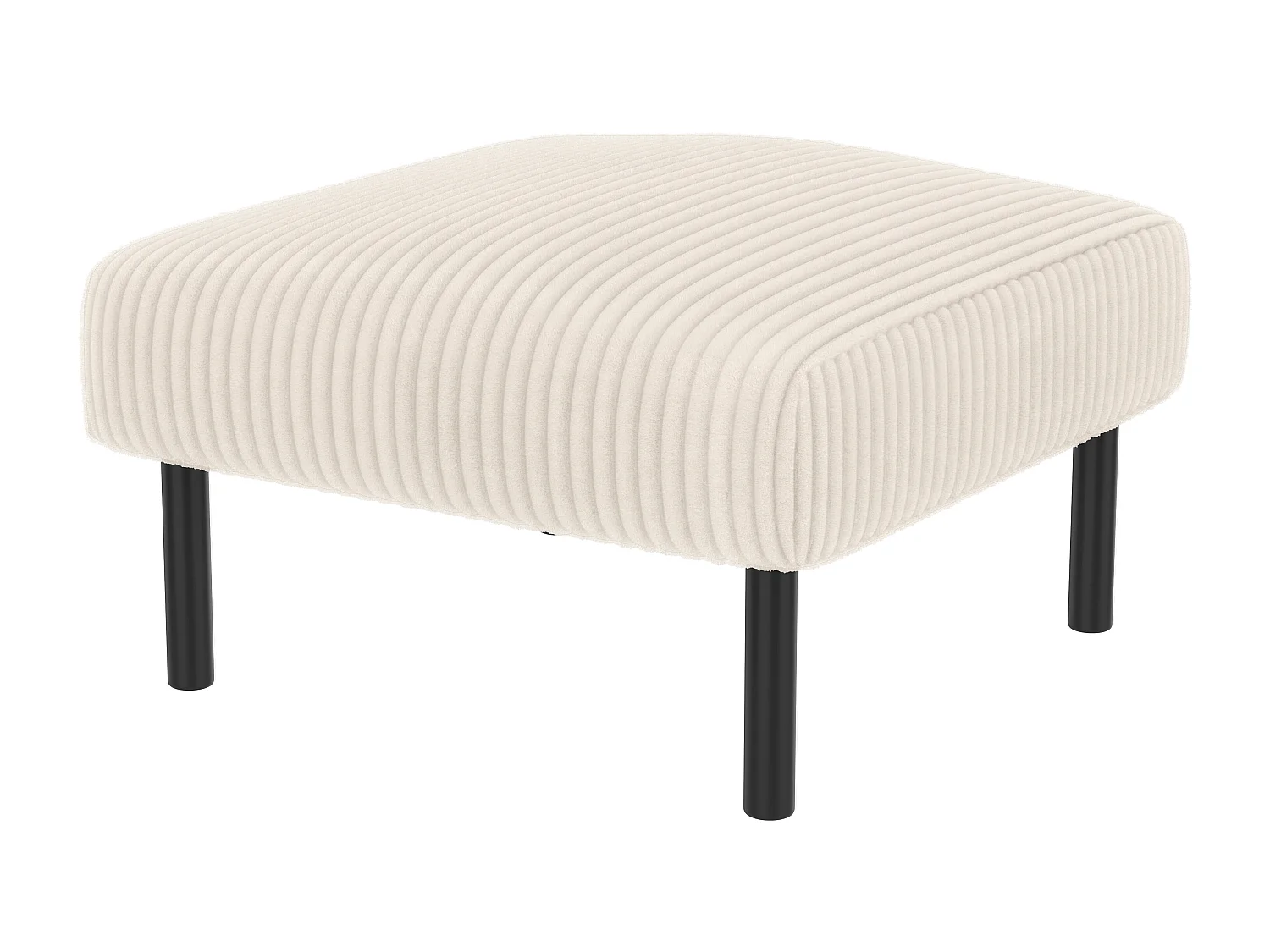 Ensemble Canapé 3 places - 120 x 75 x 79 cm - avec repose-pieds + canapé 2 places + fauteuil - Velours - beige