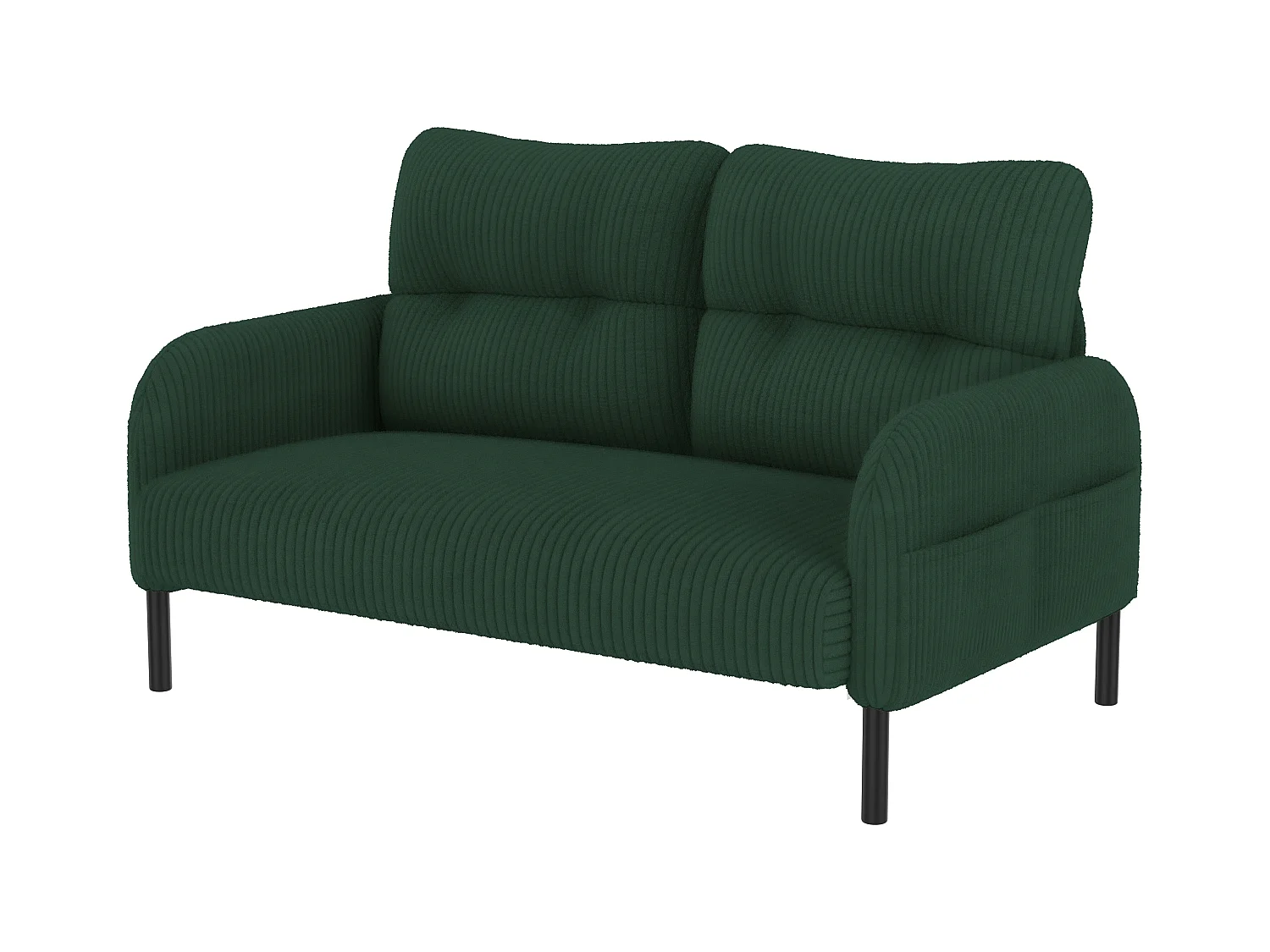 Ensemble Canapé 3 places - 120 x 75 x 79 cm - avec repose-pieds + canapé 2 places + fauteuil - Velours - vert