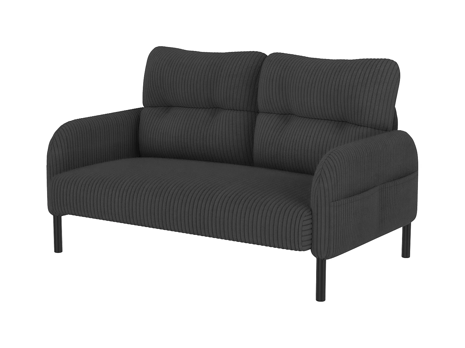 Ensemble Canapé 3 places - 120 x 75 x 79 cm - avec repose-pieds + canapé 2 places + fauteuil - Velours - gris