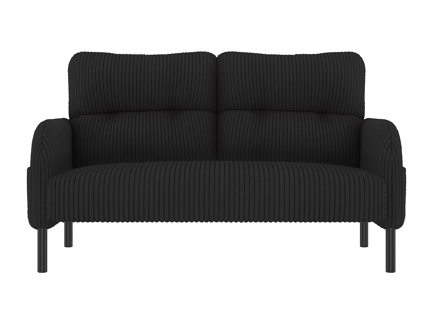 Ensemble Canapé 3 places - 120 x 75 x 79 cm - avec repose-pieds + canapé 2 places + fauteuil - Velours - noir