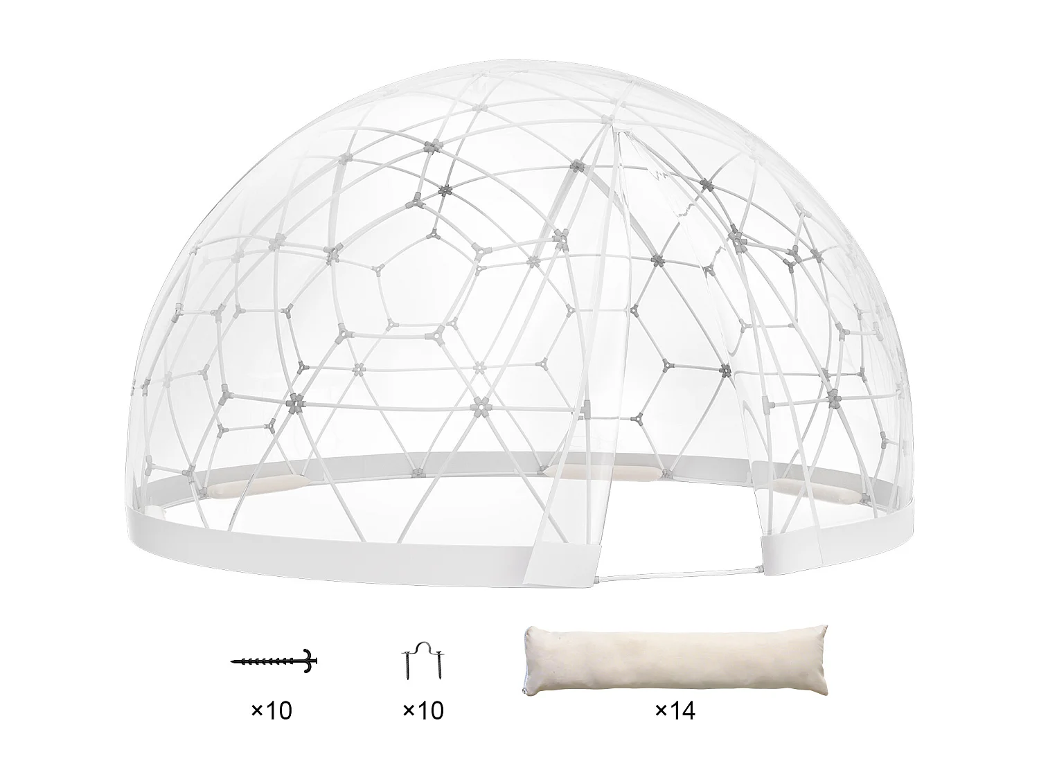 Cúpula de Burbujas SucceBuy de 366cm, Refugio de Campamento Geodésico Exterior, Igloo de Jardín Transparente Impermeable con Ventana, Perfecto para Terraza