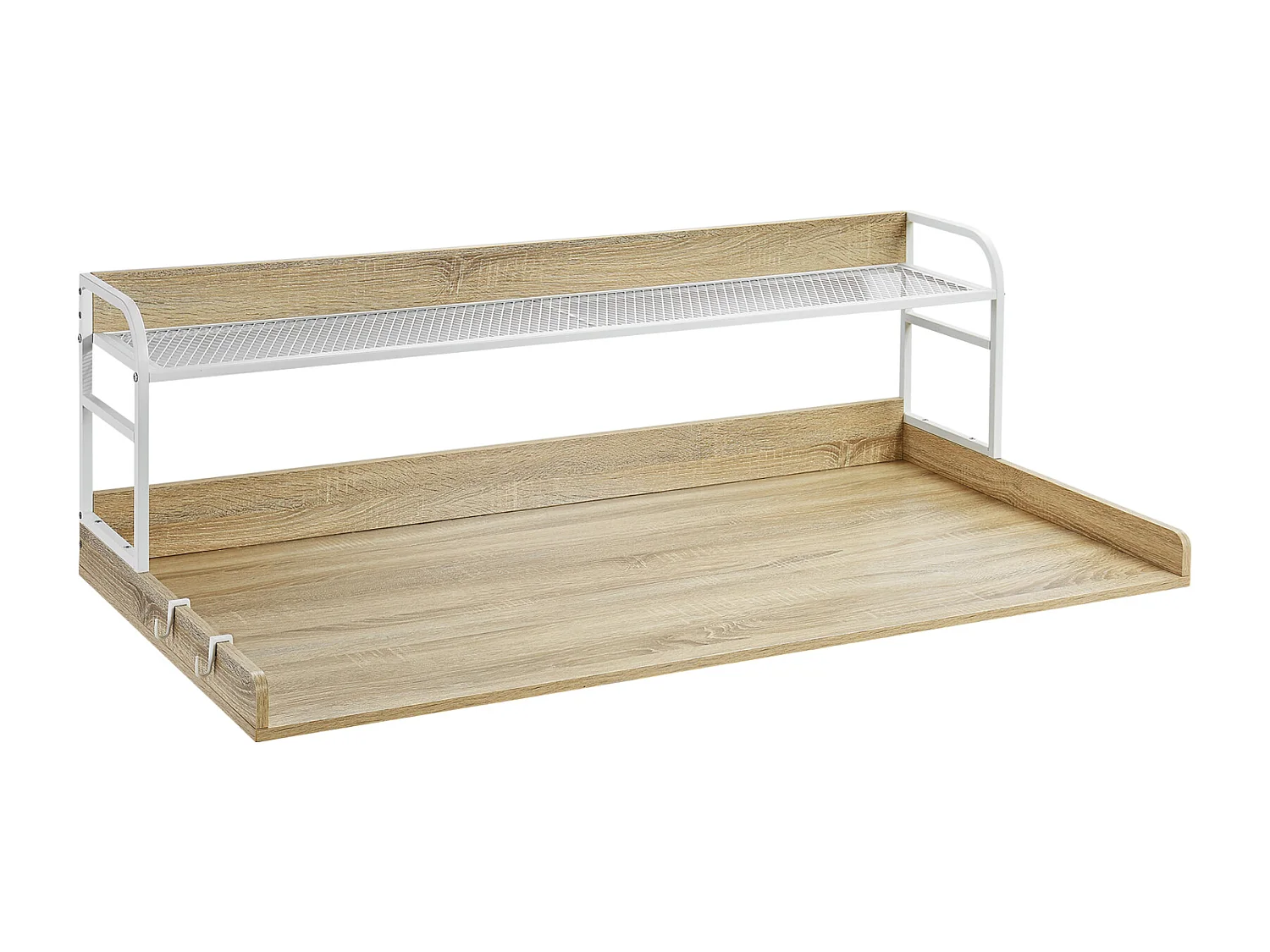 Piano di Lavoro per Lavatrice-Asciugatrice SucceBuy con Scaffale 137x69 CM Copertura per Lavatrice-Asciugatrice in Legno Quercia