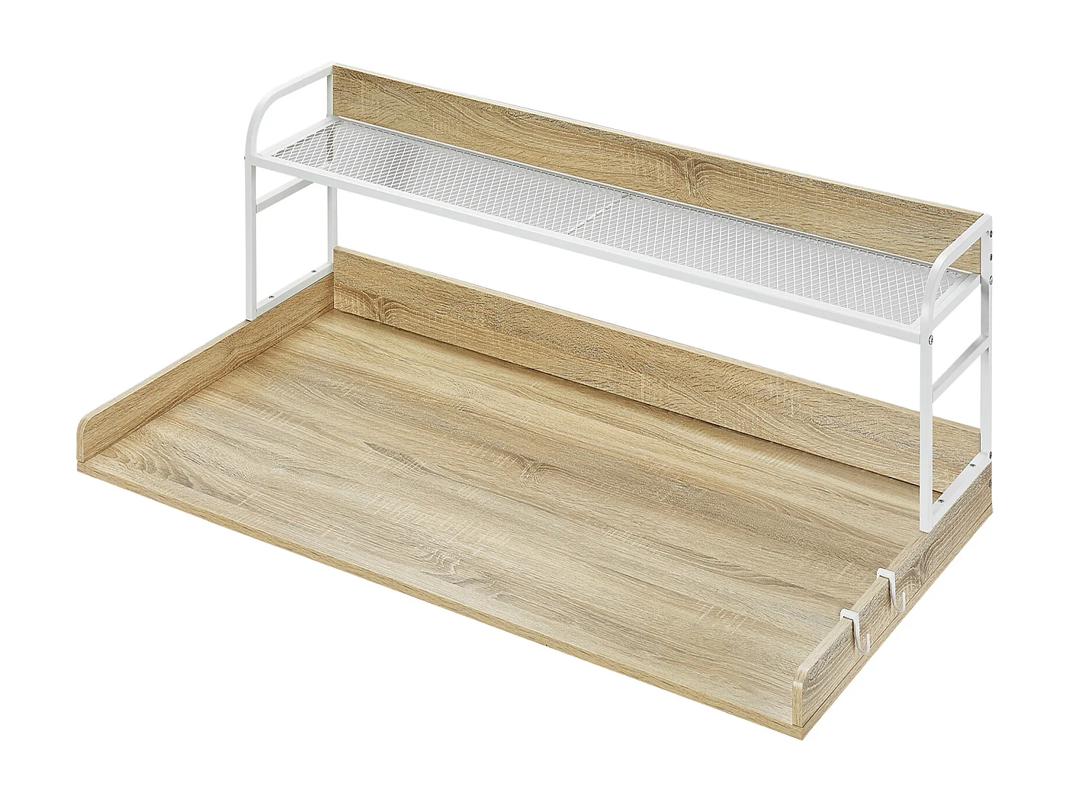 Piano di Lavoro per Lavatrice-Asciugatrice SucceBuy con Scaffale 137x69 CM Copertura per Lavatrice-Asciugatrice in Legno Quercia