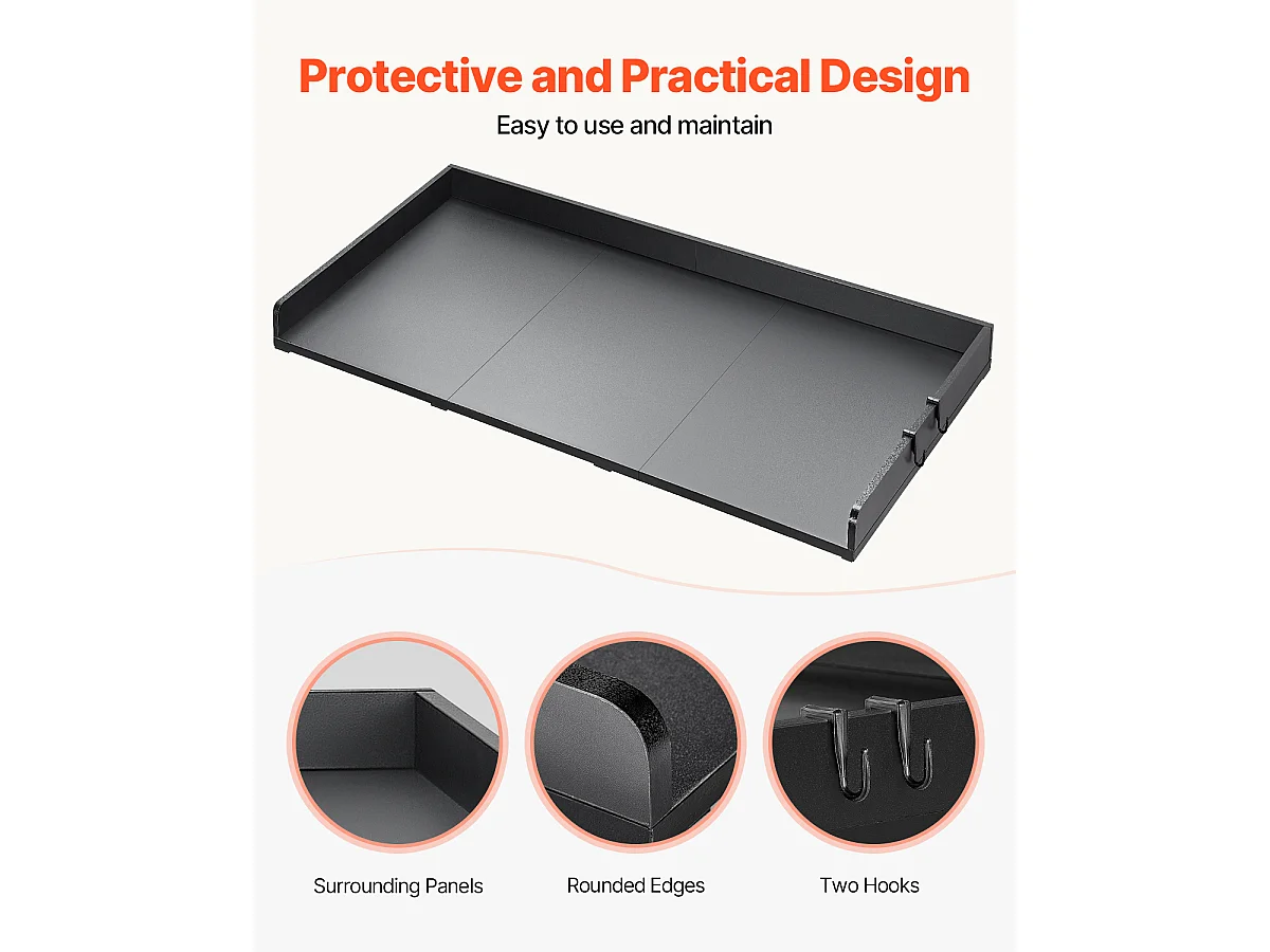Waschmaschine-Trockner-Werkbank SucceBuy, 137x69 CM, mit 3 Paneelen, Wasserfeste Waschküchen-Arbeitsplatte, Rutschfeste Pads für Organisation