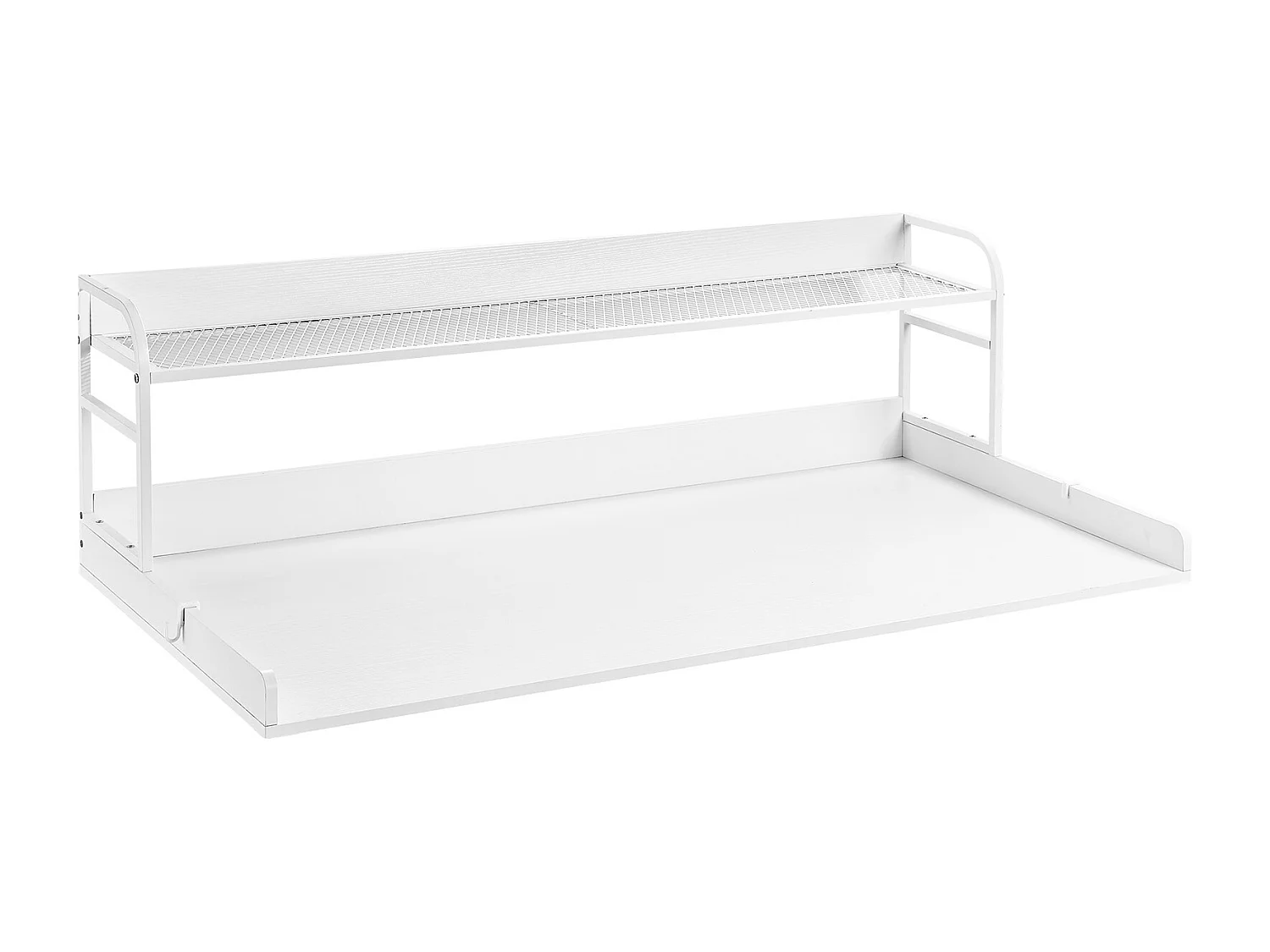 Comptoir de Laveuse-Sécheuse SucceBuy, 137x69 CM avec Étagère à 2 Niveaux avec Coussinets Antidérapants et Housse de Protection pour Linge Résistante à l'Eau