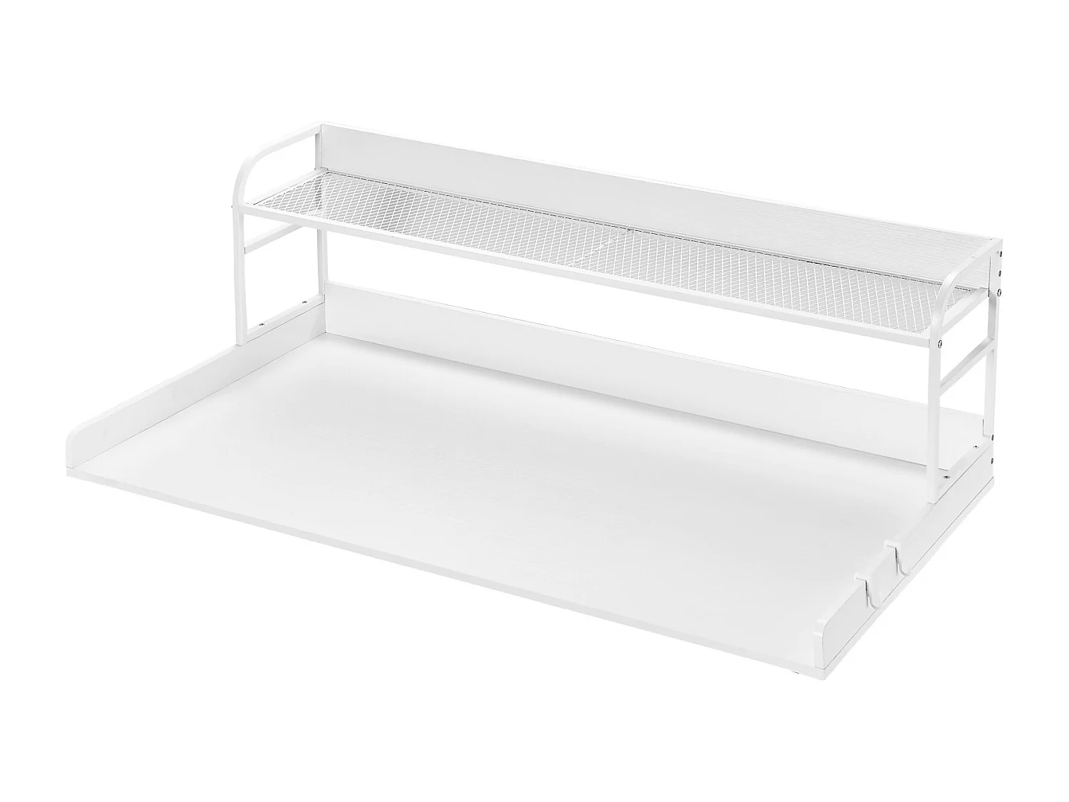 Comptoir de Laveuse-Sécheuse SucceBuy, 137x69 CM avec Étagère à 2 Niveaux avec Coussinets Antidérapants et Housse de Protection pour Linge Résistante à l'Eau