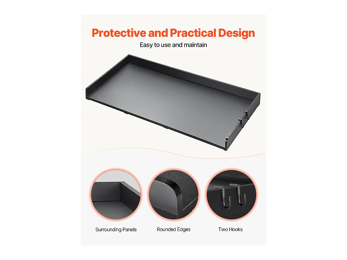 Comptoir de Laveuse-Sécheuse SucceBuy, 137x69 CM, Housse Résistante à l'Eau avec Coussinets Antidérapants, pour l'Organisation de la Buanderie, Noir