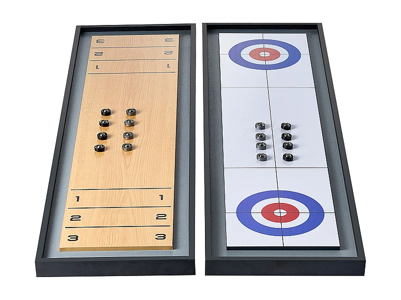 Speltafel voor Schijven SucceBuy en Curling 2-in-1 Draagbaar Shuffleboard van 114.3cm