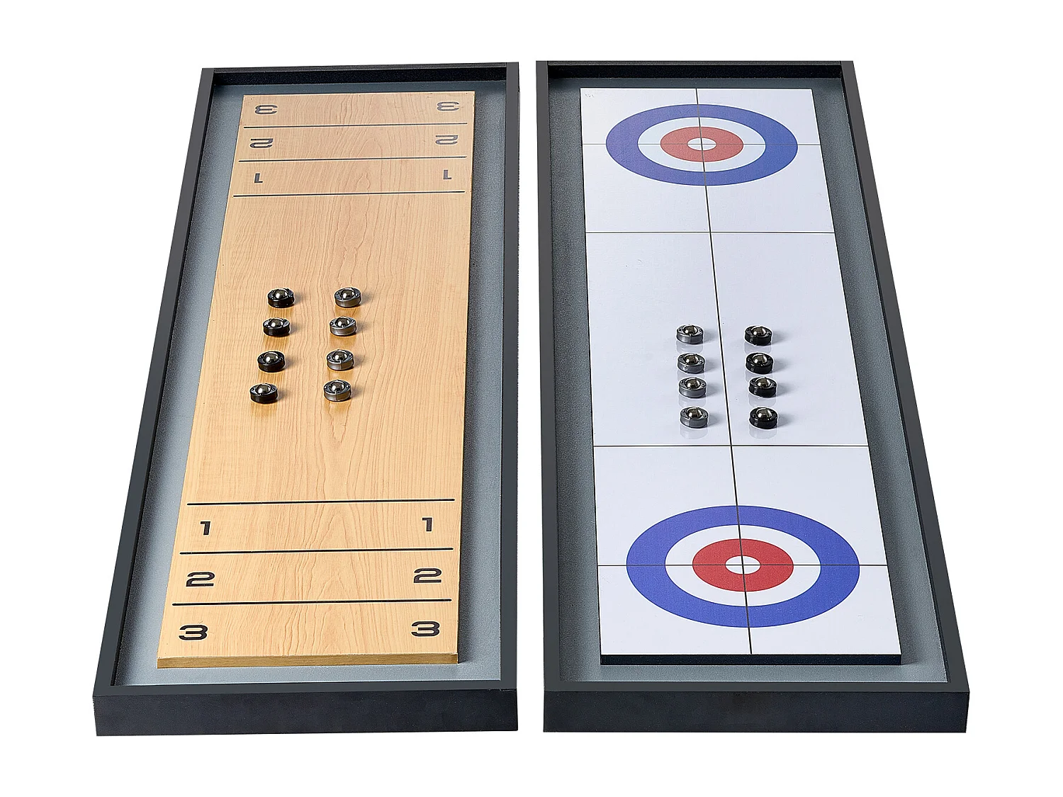 Table de Jeu de Palets SucceBuy et de Curling 2-en-1 Shuffleboard Portable de 114.3cm