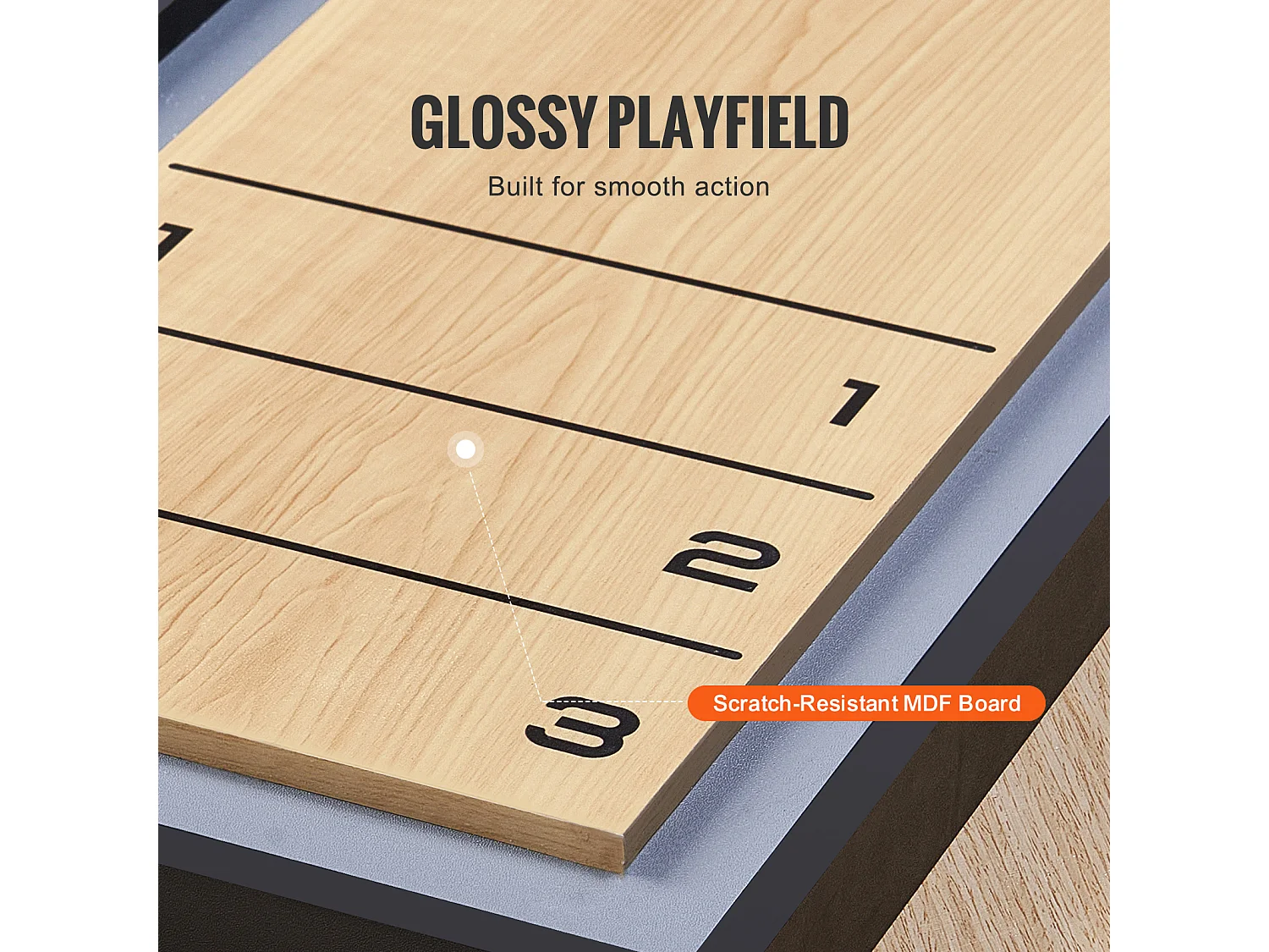 Table de Jeu de Palets SucceBuy et de Curling 2-en-1 Shuffleboard Portable de 114.3cm