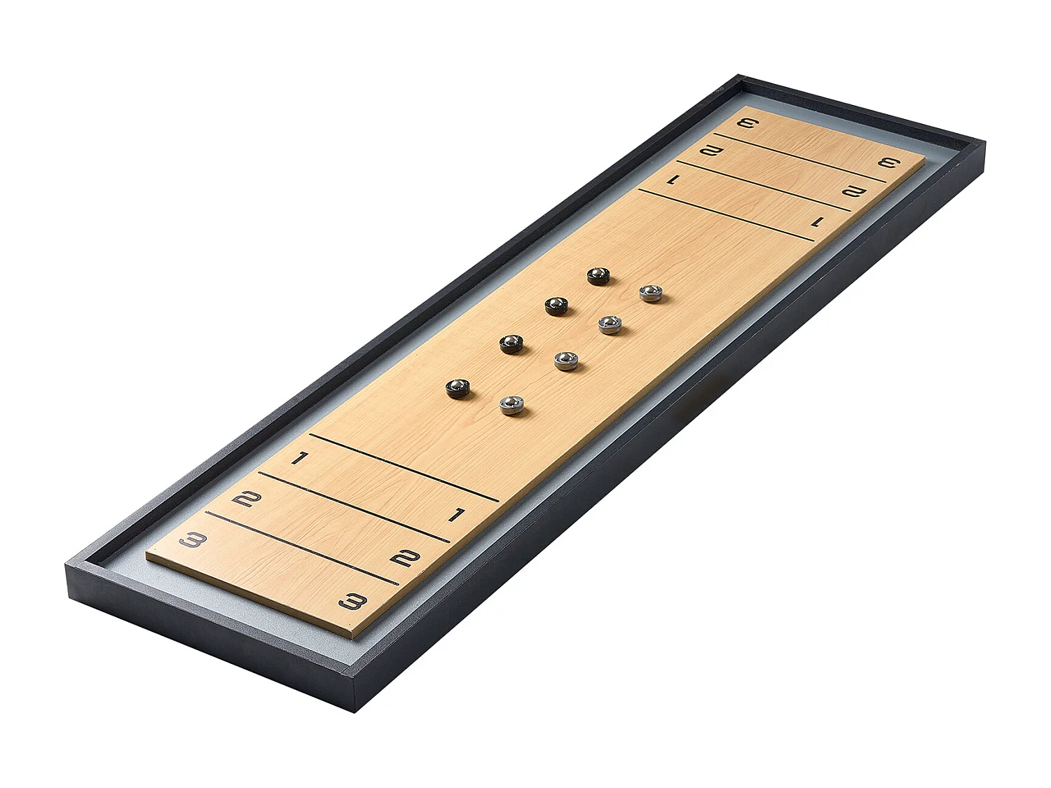 Table de Jeu de Palets SucceBuy et de Curling 2-en-1 Shuffleboard Portable de 114.3cm