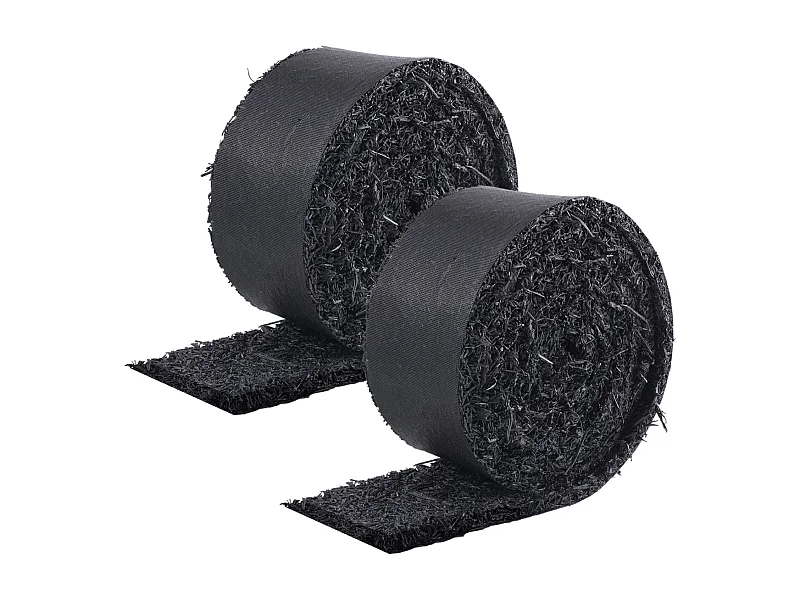 Mulchrollen SucceBuy 2 van Rubber 305 x 11cm, Gerecyclede Mat, Natuur-Zwart, Verfraait Tuinen, Voorkomt Onkruid en Modder