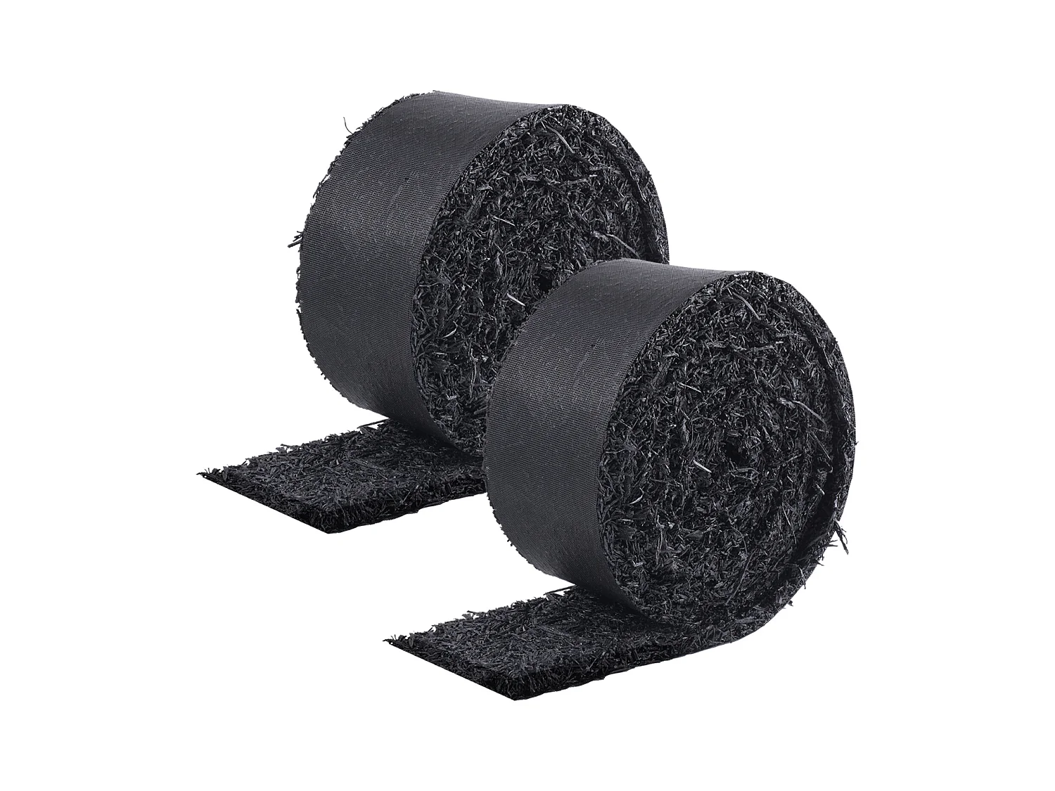 Rouleaux de Paillis SucceBuy 2 en Caoutchouc 305 x 11cm, Tapis Recyclé, Noir Naturel, Embellit les Jardins, Prévient les Mauvaises Herbes et la Boue