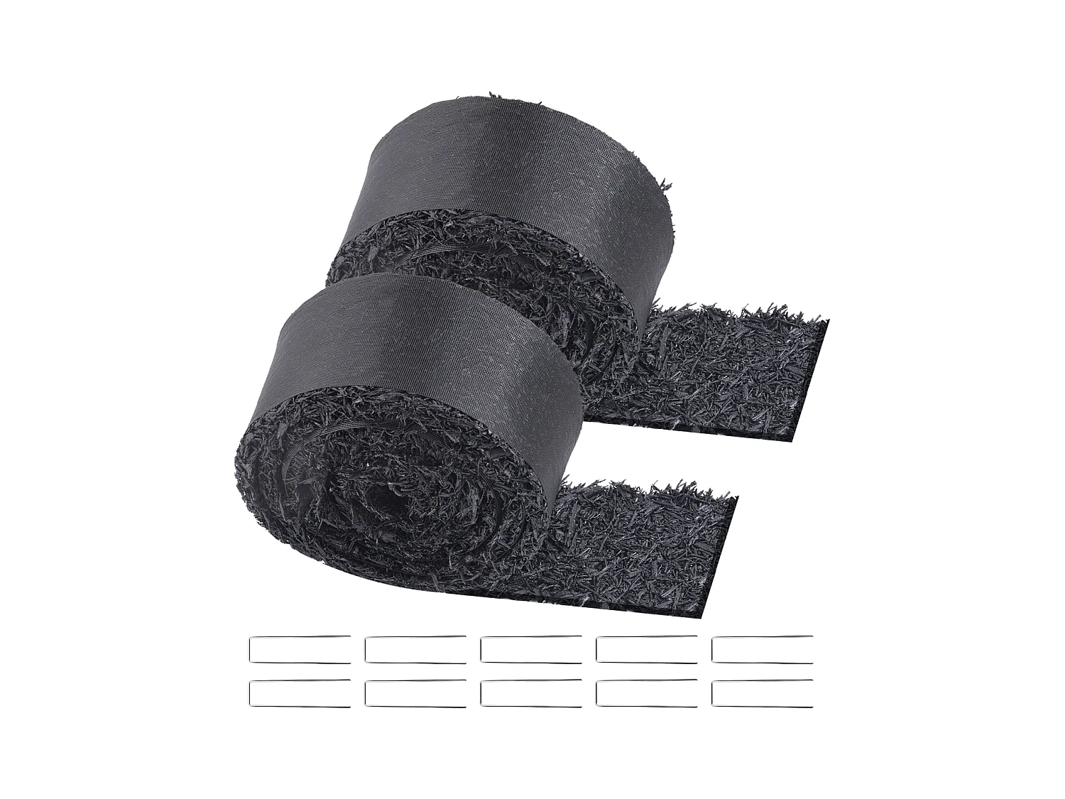 Rouleaux de Paillis SucceBuy 2 en Caoutchouc 305 x 11cm, Tapis Recyclé, Noir Naturel, Embellit les Jardins, Prévient les Mauvaises Herbes et la Boue