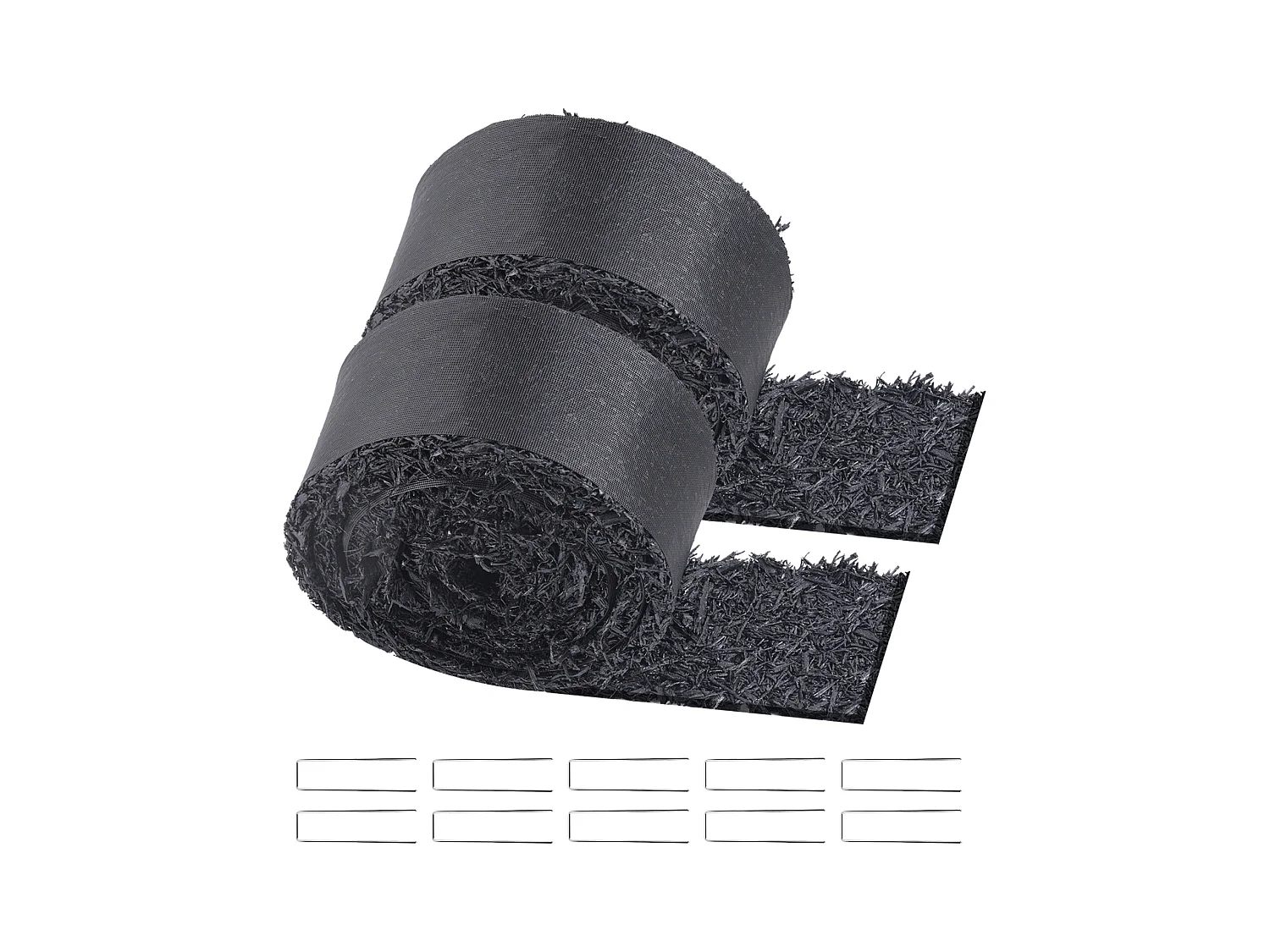 Rouleaux de Paillis SucceBuy 2 en Caoutchouc 305 x 11cm, Tapis Recyclé, Noir Naturel, Embellit les Jardins, Prévient les Mauvaises Herbes et la Boue