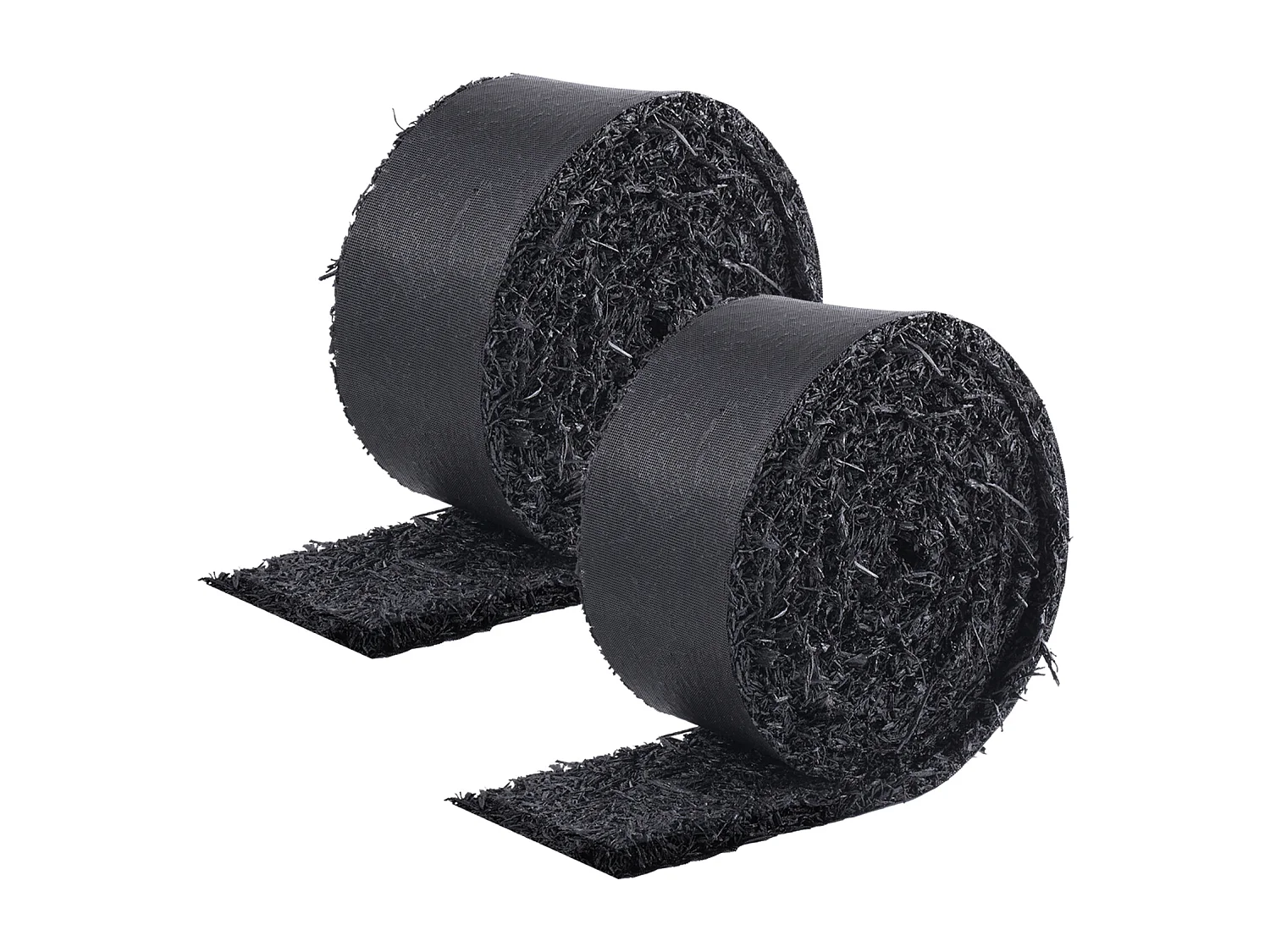 Rotoli di Pacciame SucceBuy 2 in Gomma 305 x 11cm, Tappeto Riciclado, Nero Naturale, Abbellisce Giardini, Previene Erbacce e Fango