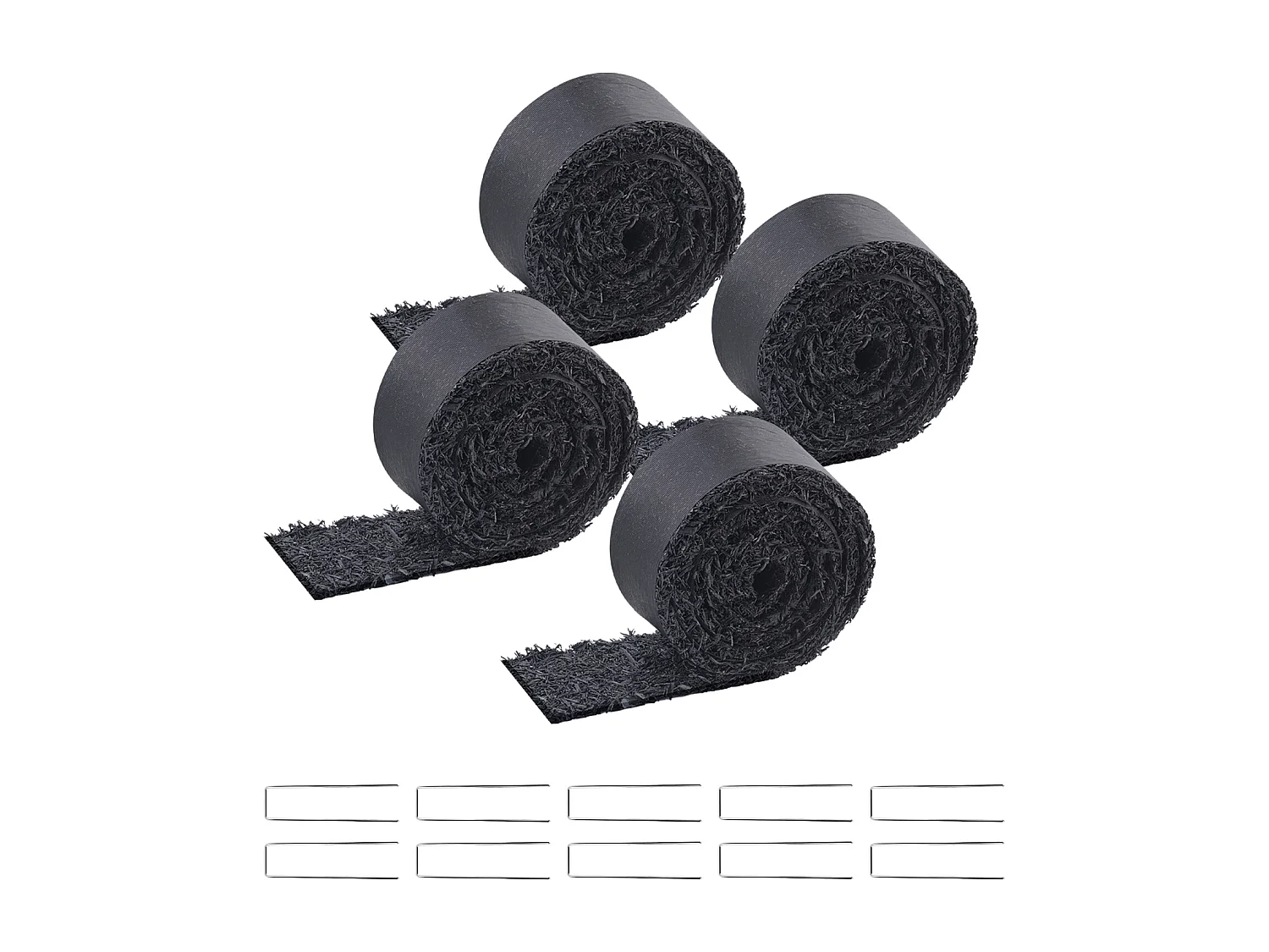 Rotoli di Pacciame SucceBuy per Paesaggistica - 4 Rotoli, 305 x 11cm, Nero Naturale, Abbellisce Giardini, Previene Erbacce