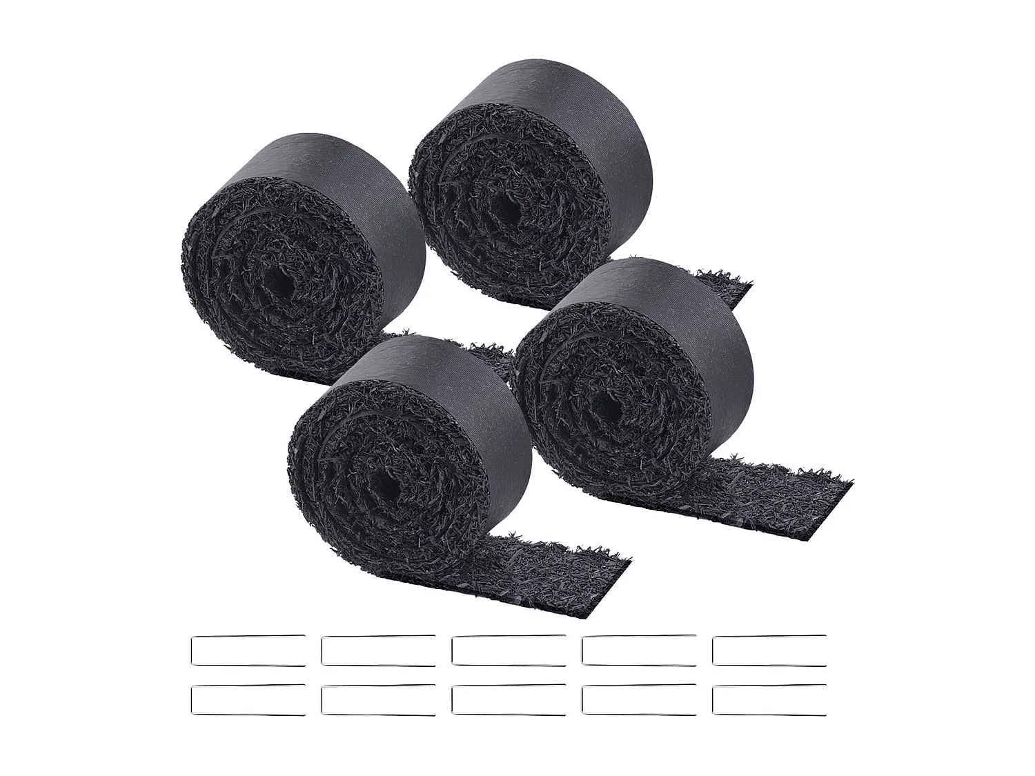 Rotoli di Pacciame SucceBuy per Paesaggistica - 4 Rotoli, 305 x 11cm, Nero Naturale, Abbellisce Giardini, Previene Erbacce